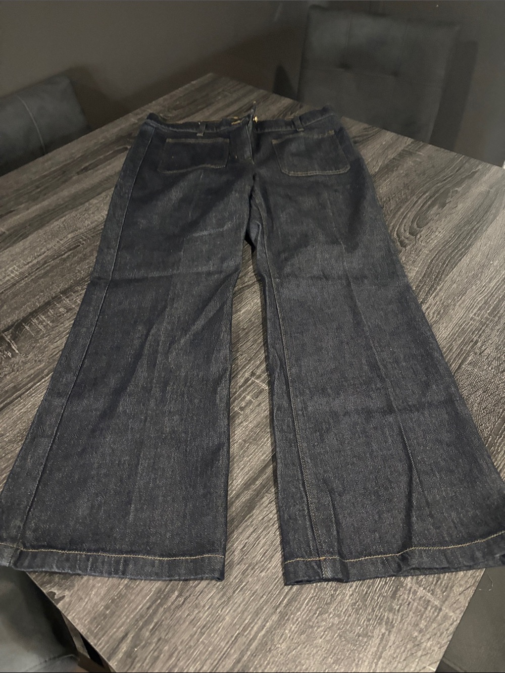 J. Crew Dark Blue Wide-Leg Jeans